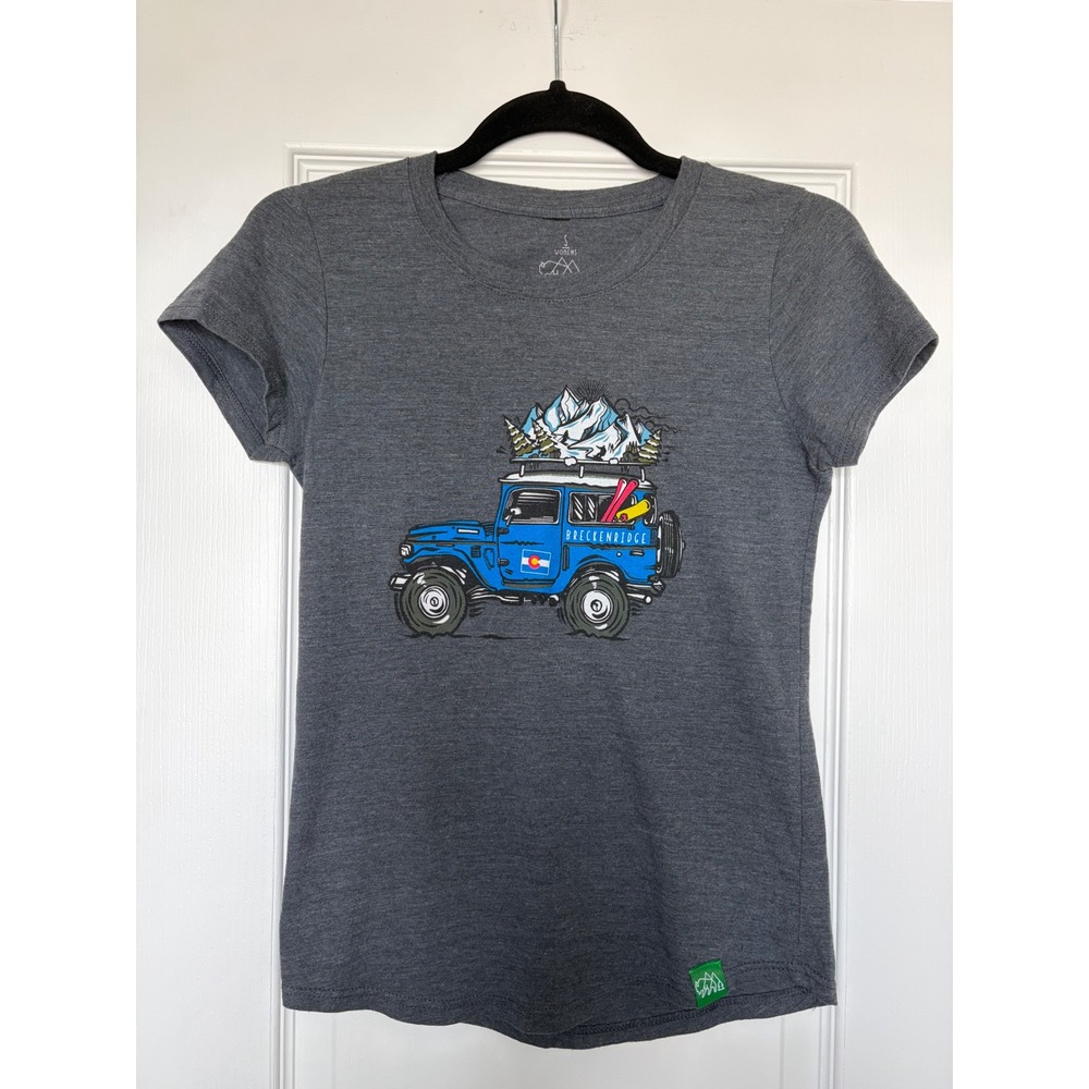 Wild Tribute Womens Breckenridge Colorado Graphic Tee Grey Tri-Blend Small